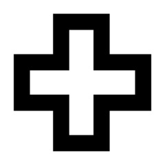 Cross symbol shape vector icon outline stroke for creative graphic design ui element in a pictogram illustration