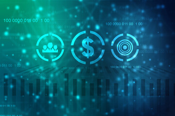 2D Digital Abstract Business Networking background
