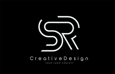 SR S R Letter Logo Design in White Colors.
