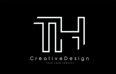 TH T H Letter Logo Design in White Colors.