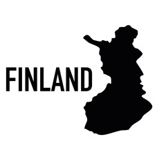Finland Map Silhouette Black Vector illustration Eps 10.