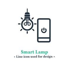 Smart light icon vector isolated on a white background.  Light control symbol sign, smart home, electric lighting.