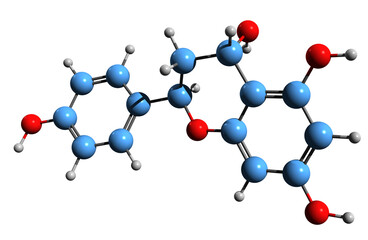 Obraz premium 3D image of Apiforol skeletal formula - molecular chemical structure of flavonoid isolated on white background 