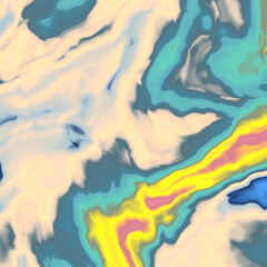Blue white yellow clouds abstract watercolor painted background