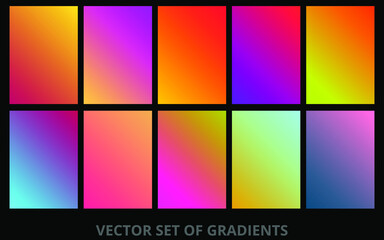 Naklejka premium set of colorful backgrounds gradients vector