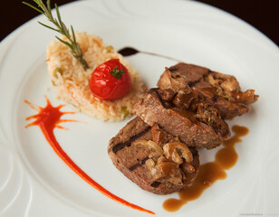 Grilled Steak With Rice Dish