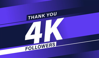 Thank you 4K followers modern banner design vectors