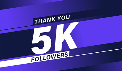 Thank you 5K followers modern banner design vectors