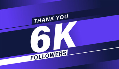 Thank you 6K followers modern banner design vectors