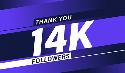 Thank you 14K followers modern banner design vectors