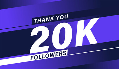 Thank you 20K followers modern banner design vectors
