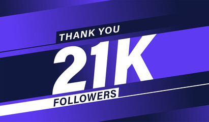 Thank you 21K followers modern banner design vectors
