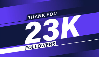 Thank you 23K followers modern banner design vectors