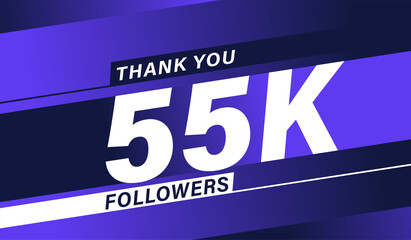 Thank you 55K followers modern banner design vectors