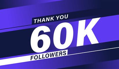 Thank you 60K followers modern banner design vectors