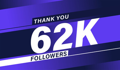 Thank you 62K followers modern banner design vectors