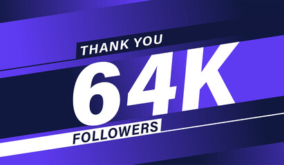 Thank you 64K followers modern banner design vectors