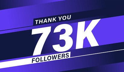 Thank you 73K followers modern banner design vectors