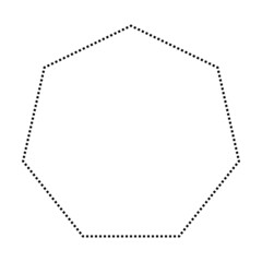 Heptagon shape dotted symbol vector icon for creative graphic design ui element in a pictogram illustration