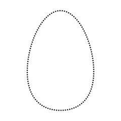 Oval shape dotted symbol vector icon for creative graphic design ui element in a pictogram illustration