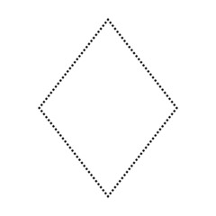Obraz premium Rhombus symbol dotted shape vector icon for creative graphic design ui element in a pictogram illustration