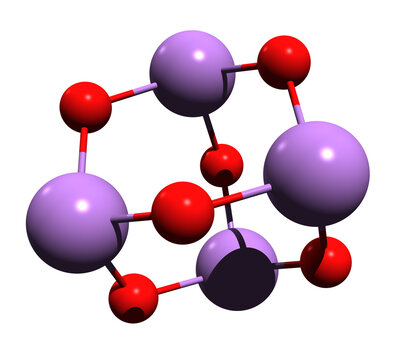  3D image of Arsenic trioxide skeletal formula - molecular chemical structure of  inorganic compound isolated on white background
