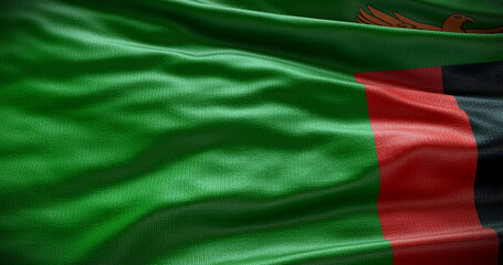 Zambia national flag background illustration. Symbol of country