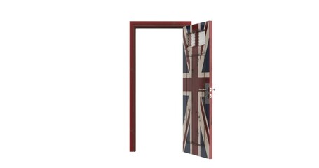 loft style front door with british flag