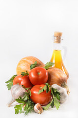 pumpkin, tomatoes and other ingredients