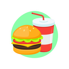 Menu Burger Sign Emoji Icon Illustration. Fast Food Vector Symbol Emoticon Design Clip Art Sign Comic Style.