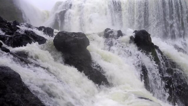 Sae Pong Lai waterfall in the rainy season, Southern Laos.