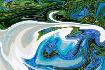 Indigo ocean blue marbling with natural luxury style swirls of marble .