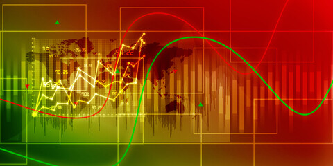 2d rendering Stock market online business concept. business Graph 