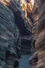 Crack in the walls of a mountain