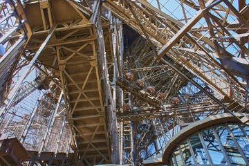 Elven tower, France view of the iron structure of the tower.