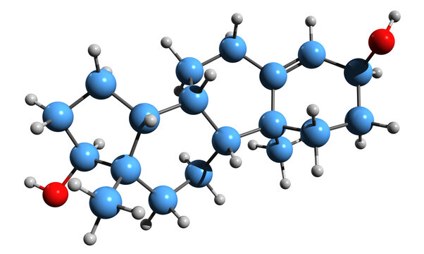  3D image of Bolandiol skeletal formula - molecular chemical structure of anabolic-androgenic steroid isolated on white background