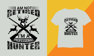 hunting t-shirt design with illustrations.