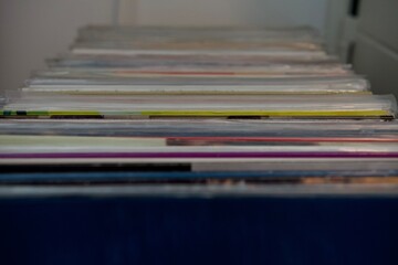 33t vinyl collection of many records.