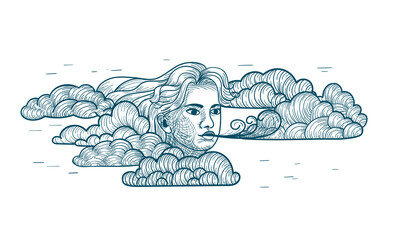 Wind. The weather gods blow on the clouds and create wind whirlwinds.