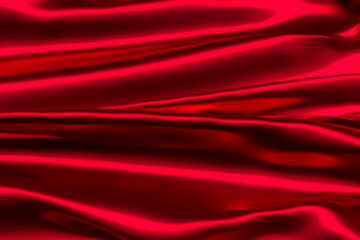 3D illustration of Red Satin