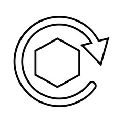 Recycling, refresh, big data line icon. Outline vector.
