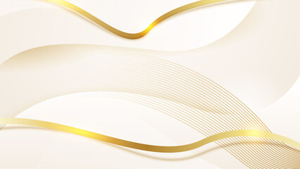Abstract soft golden wave curve lines background
