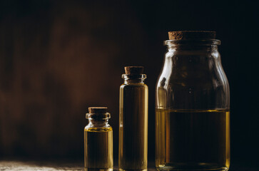 Herbals bottle. Herbal spa concept. 