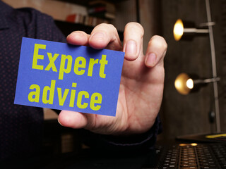 Expert advice is shown using the text