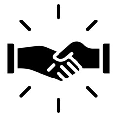 Hand Shake glyph icon. Can be used for digital product, presentation, print design and more.