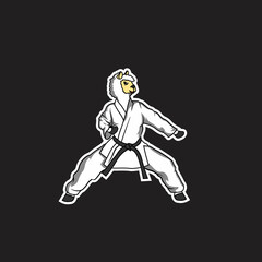 karate fighter sheep mascot
