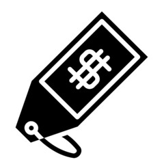 Price Tag glyph icon. Can be used for digital product, presentation, print design and more.