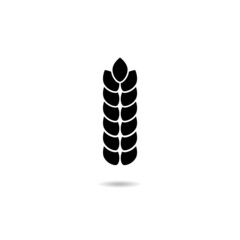 Simple wheat logo with shadow