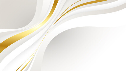 Abstract gold wave lines on white background with luxury shapes