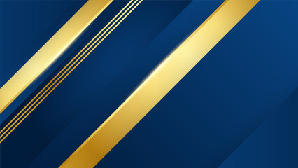 Luxury dark blue abstract background with golden lines